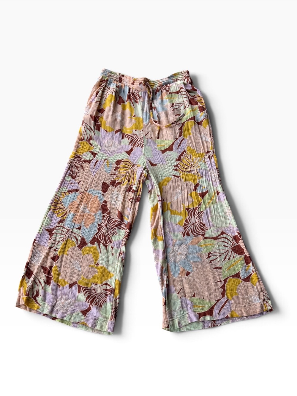 Volcom Floral Flowy Cropped Wide Leg Pants  Sz Medium